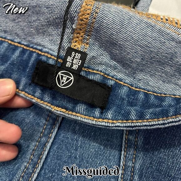 New NWT Missguided Sinner High Waisted Booty Short Vintage Blue sz 6 - Picture 6 of 6